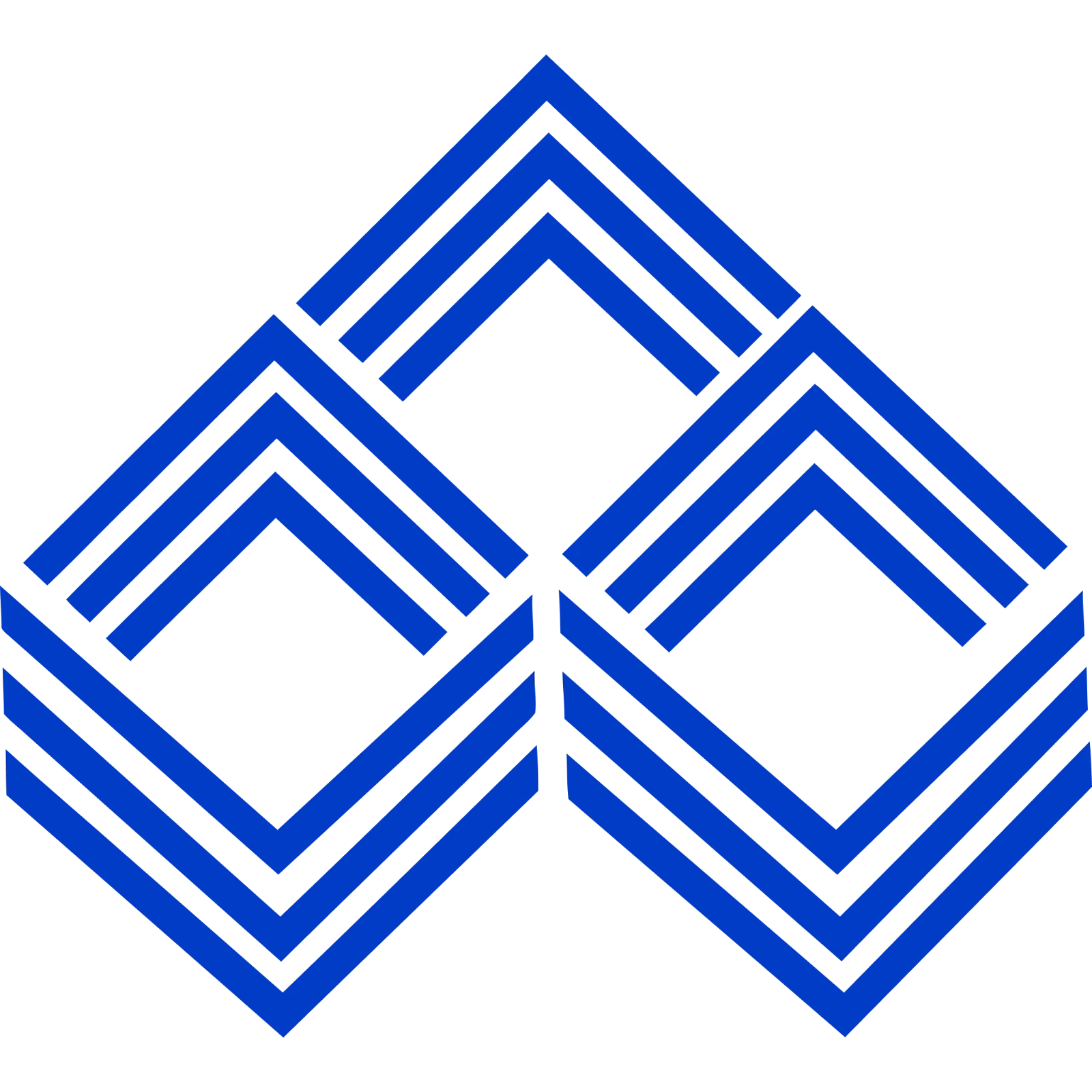 Blue Geometric Chevron Emblem Free PNG