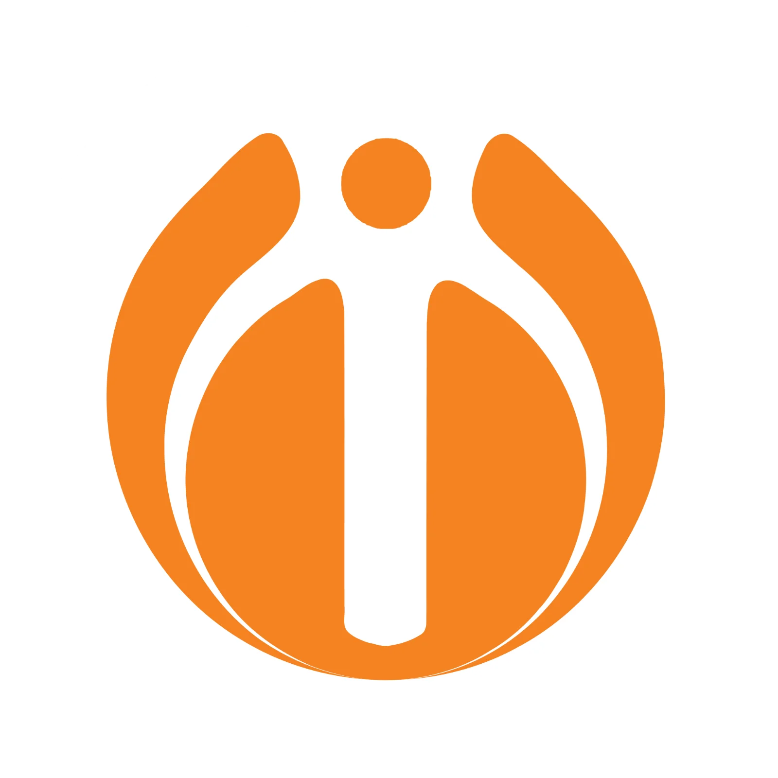 Orange Abstract Figure in a Circle Logo Free PNG