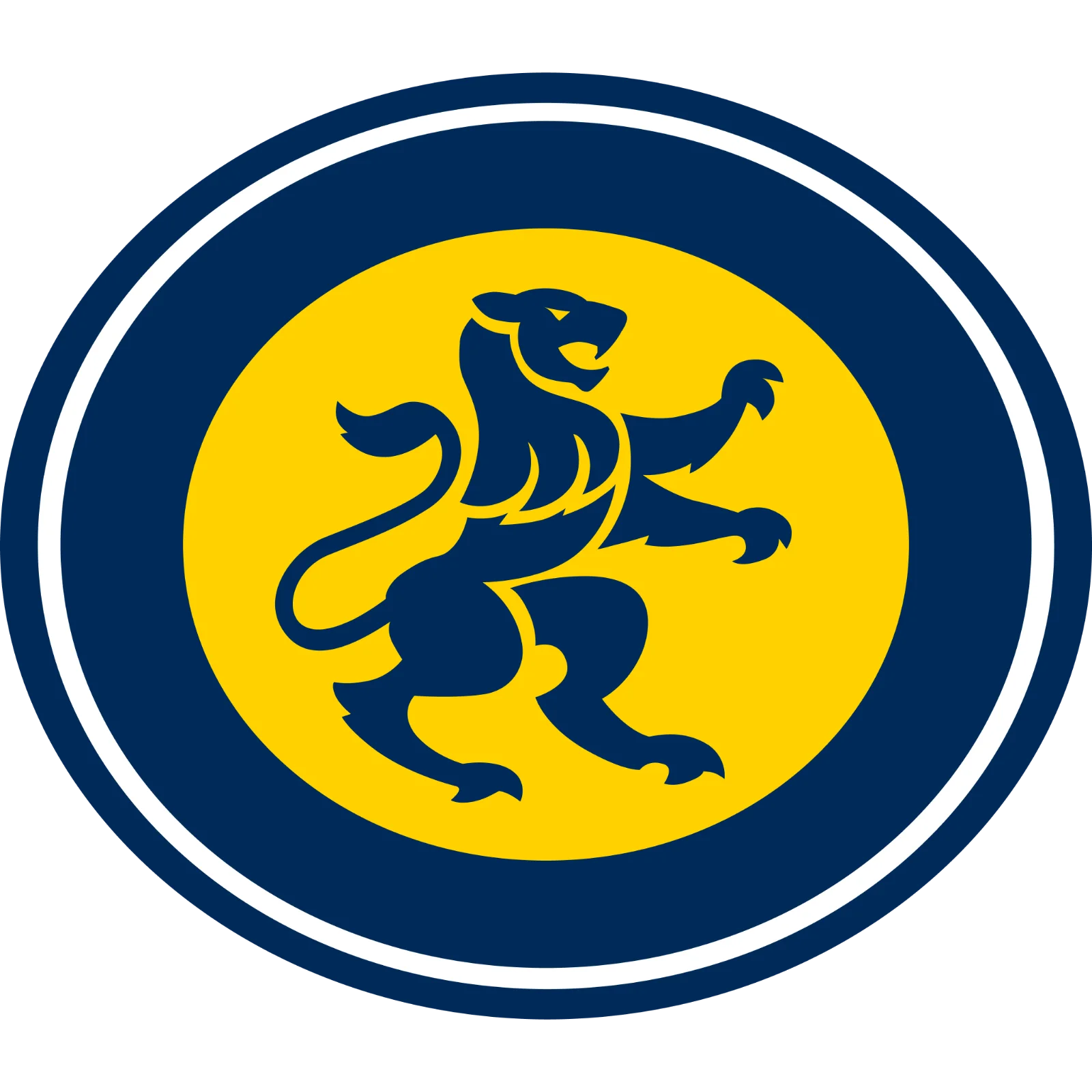 Heraldic Lion Bank Emblem in Blue and Yellow – Free PNG