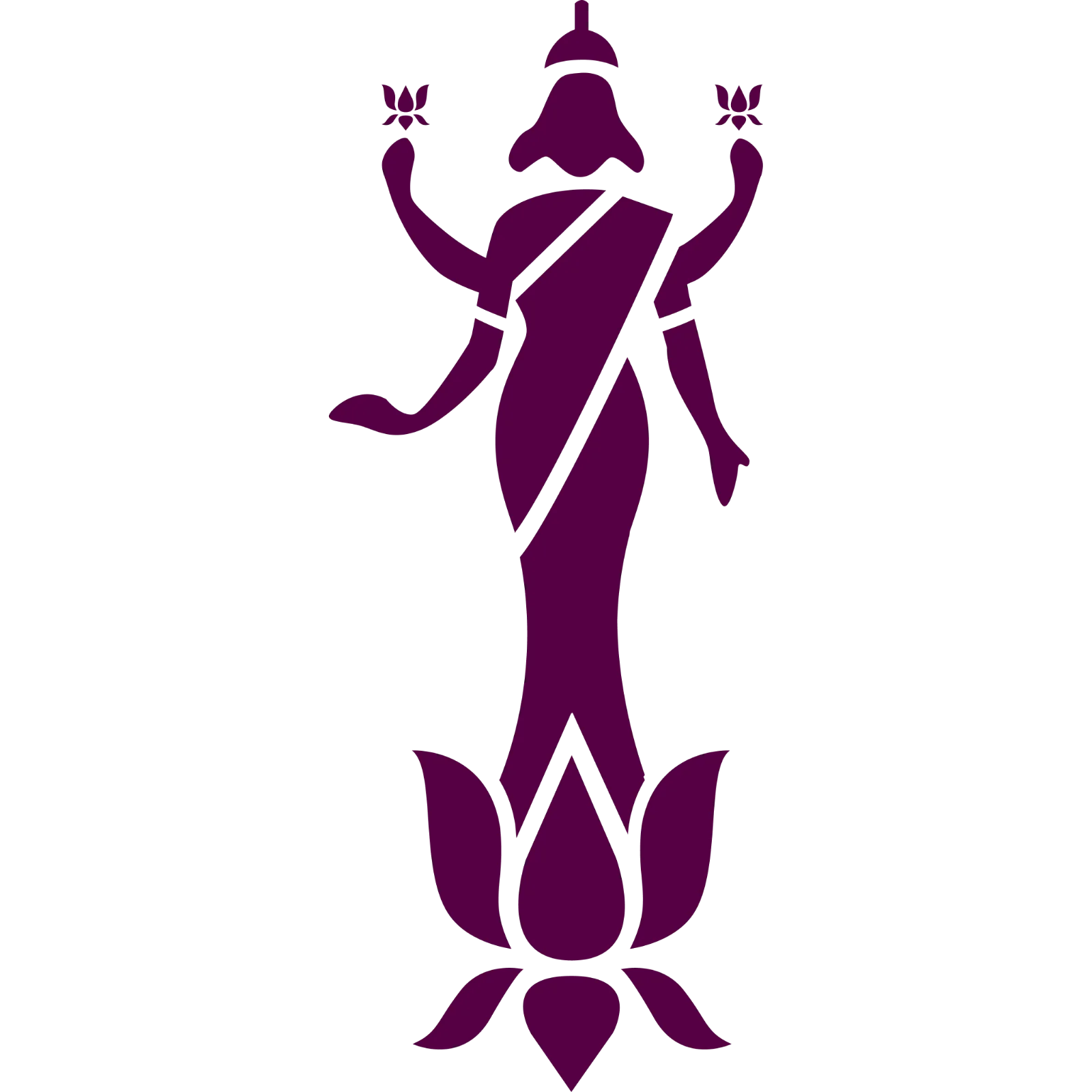 Purple Crowned Figure and Lotus Emblem Free PNG