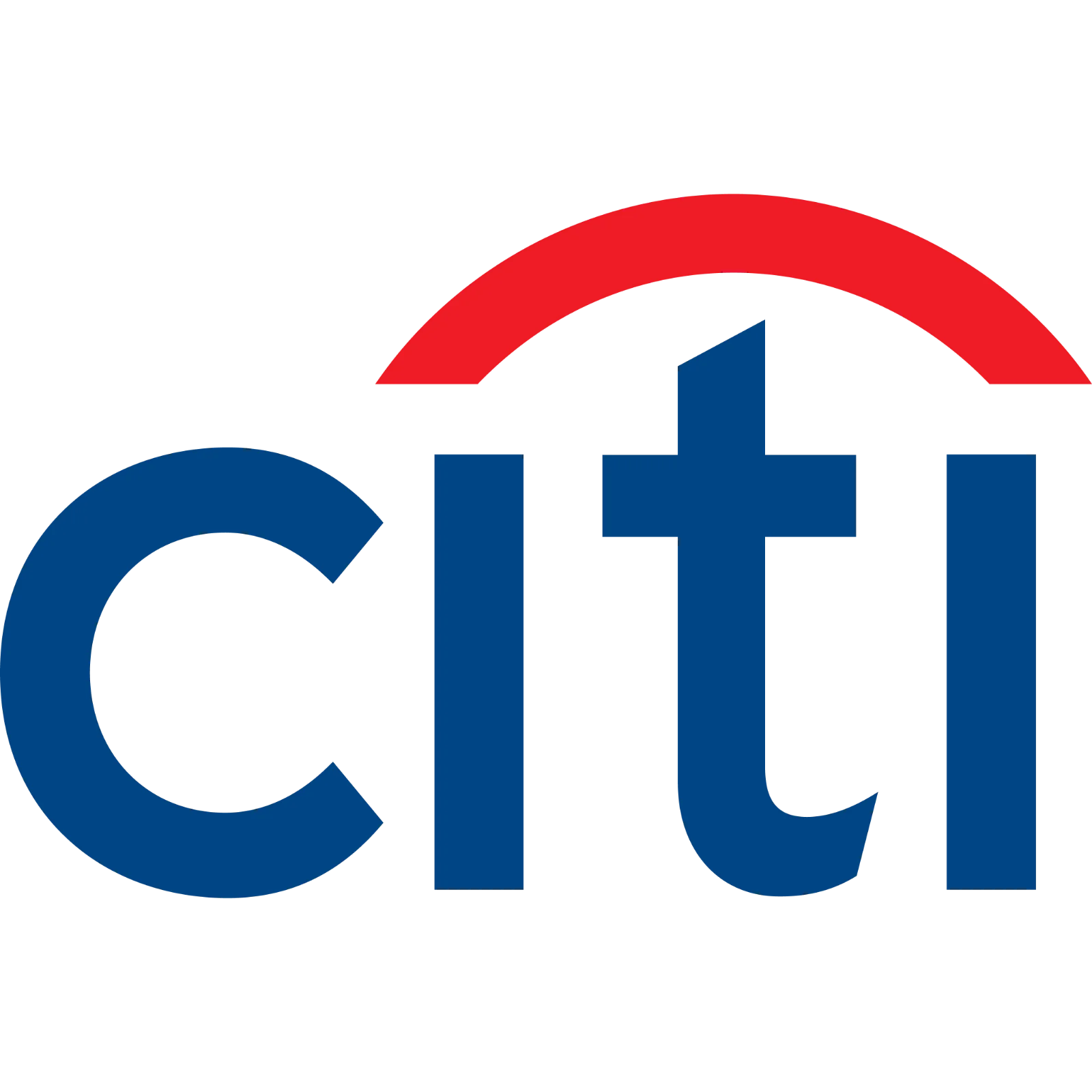 Citi Bank Logo with Red Arc on Black Background | Free PNG