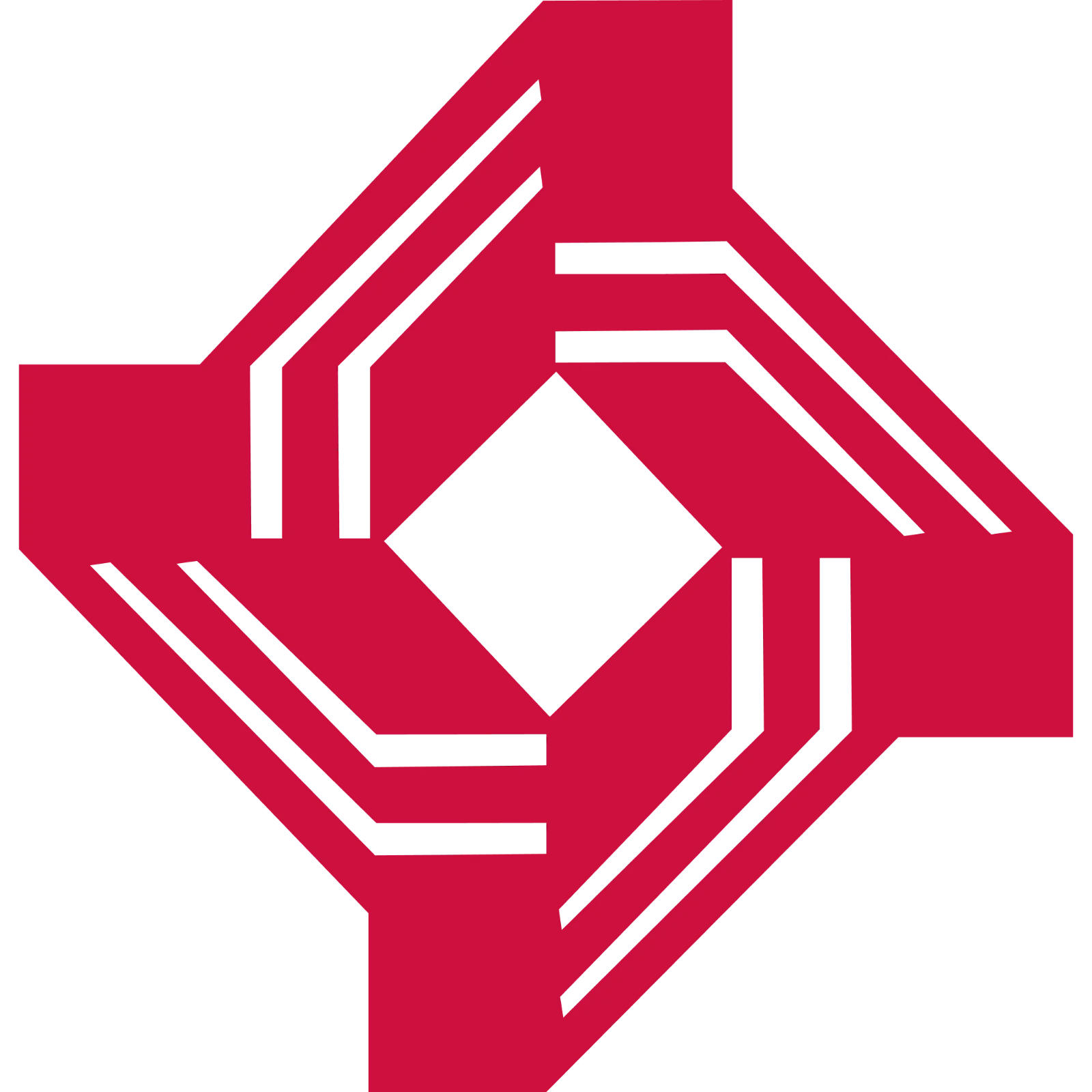 Red Interlocking Geometric Emblem Free PNG