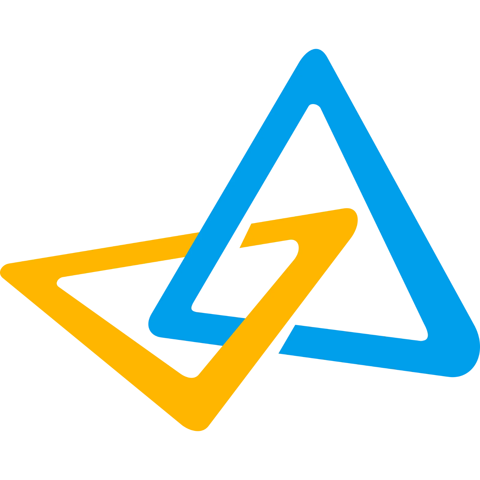 Blue and Yellow Interlocking Geometric Logo – Free PNG
