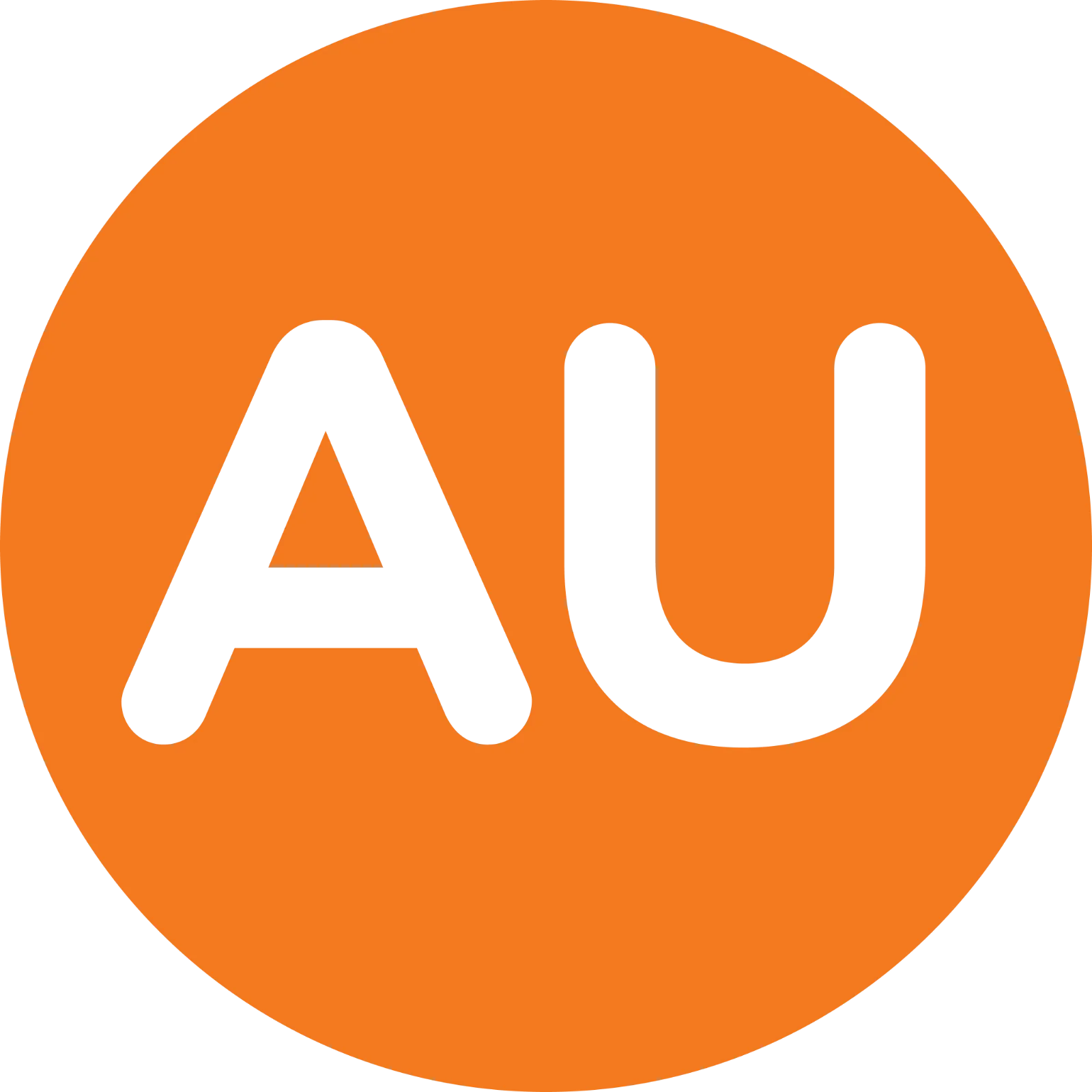 AU Bank Logo in Orange Circle Free PNG