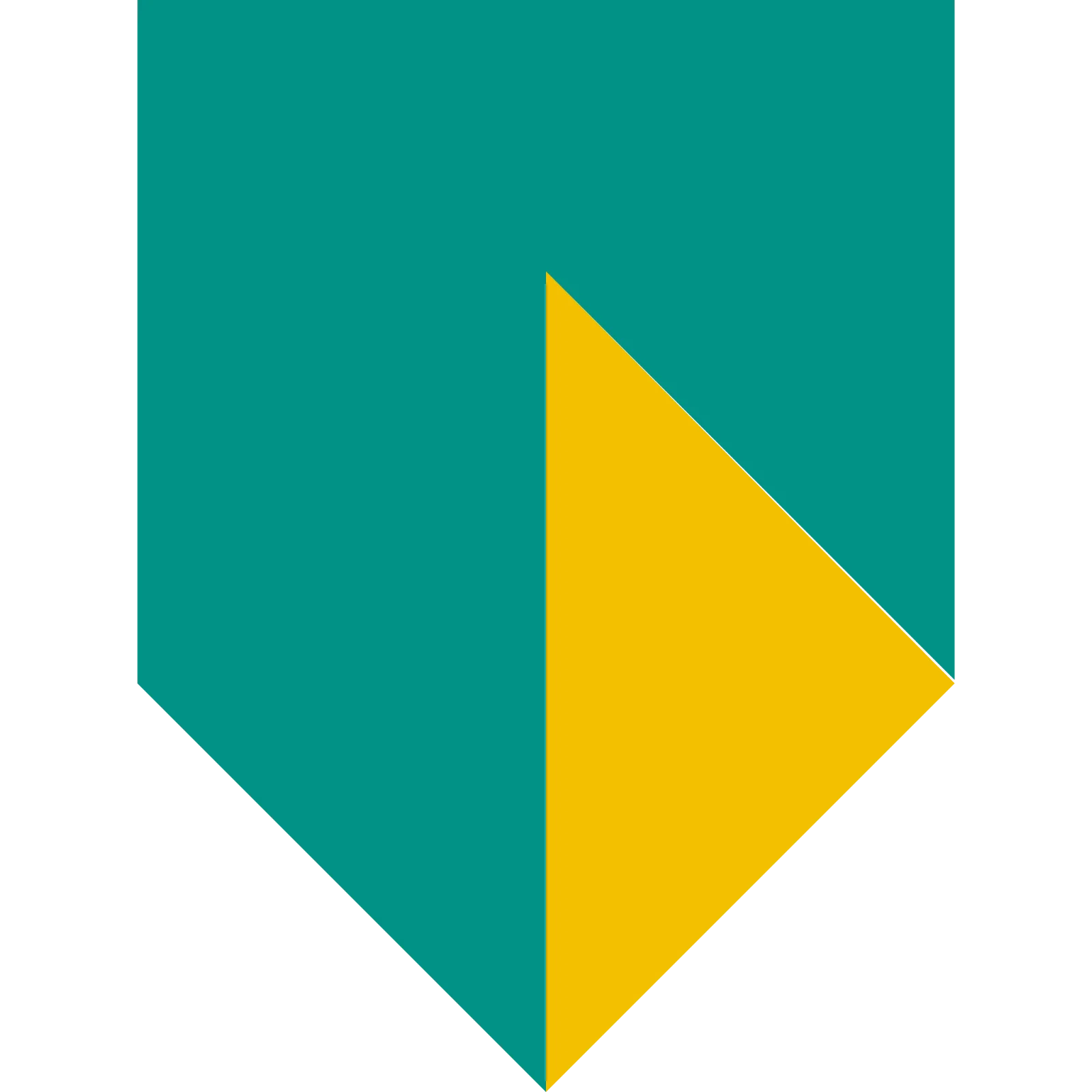 Teal and Yellow Geometric Emblem Free PNG