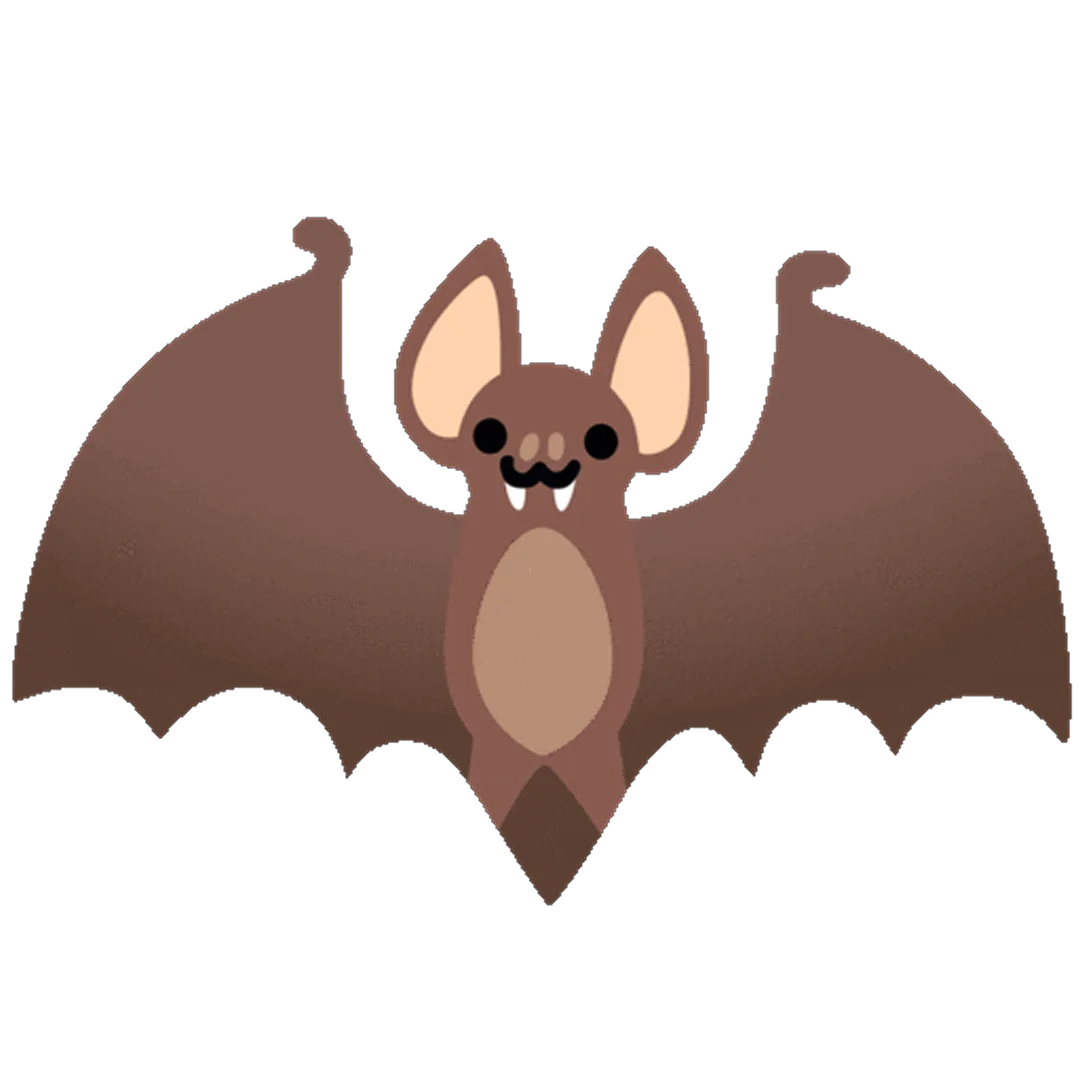 Cute Brown Bat with Wide Spread Wings Free PNG