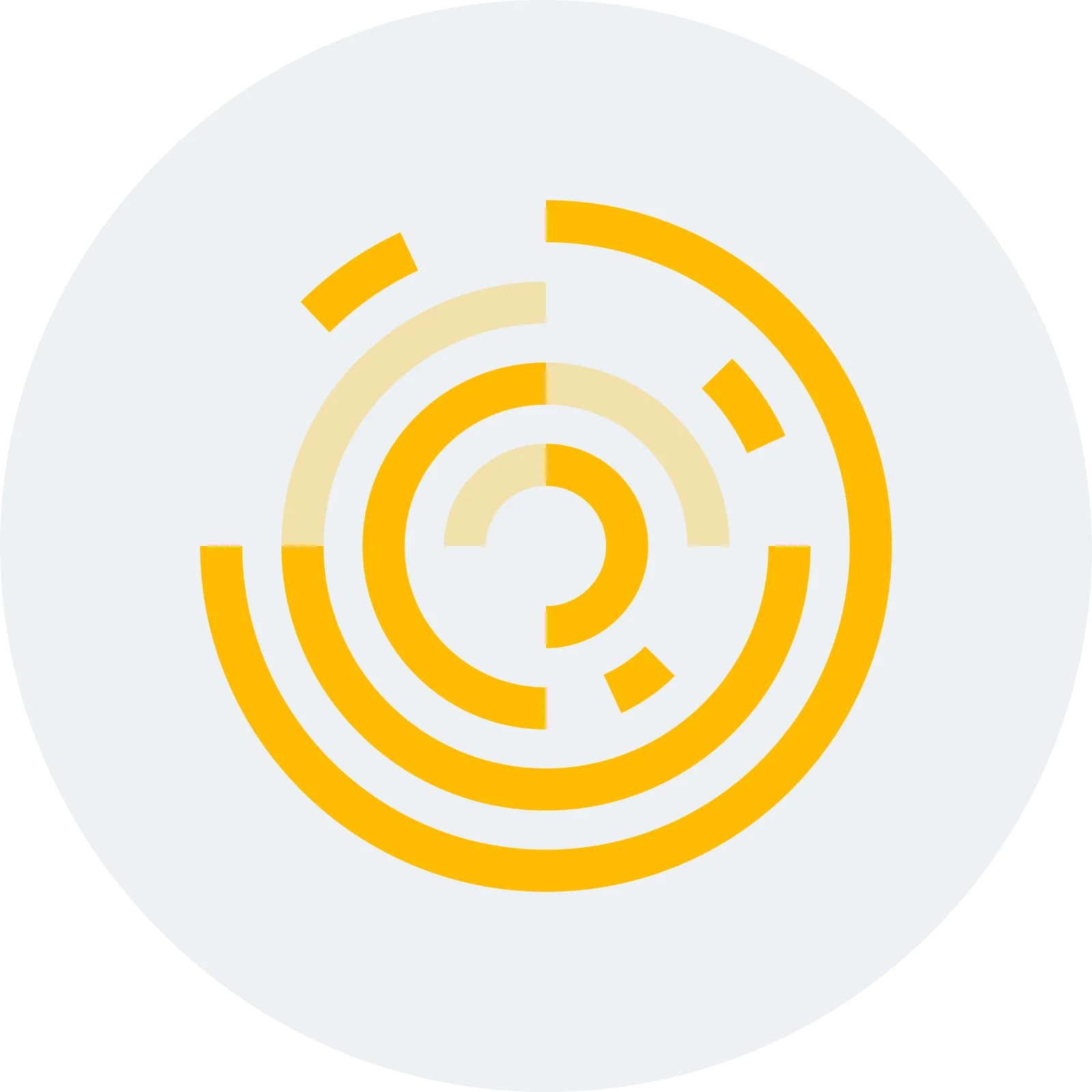 Abstract Segmented Orange Rings Icon Free PNG
