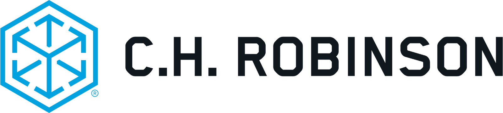 C.H. Robinson Logo with Cyan Hexagonal Emblem Free PNG