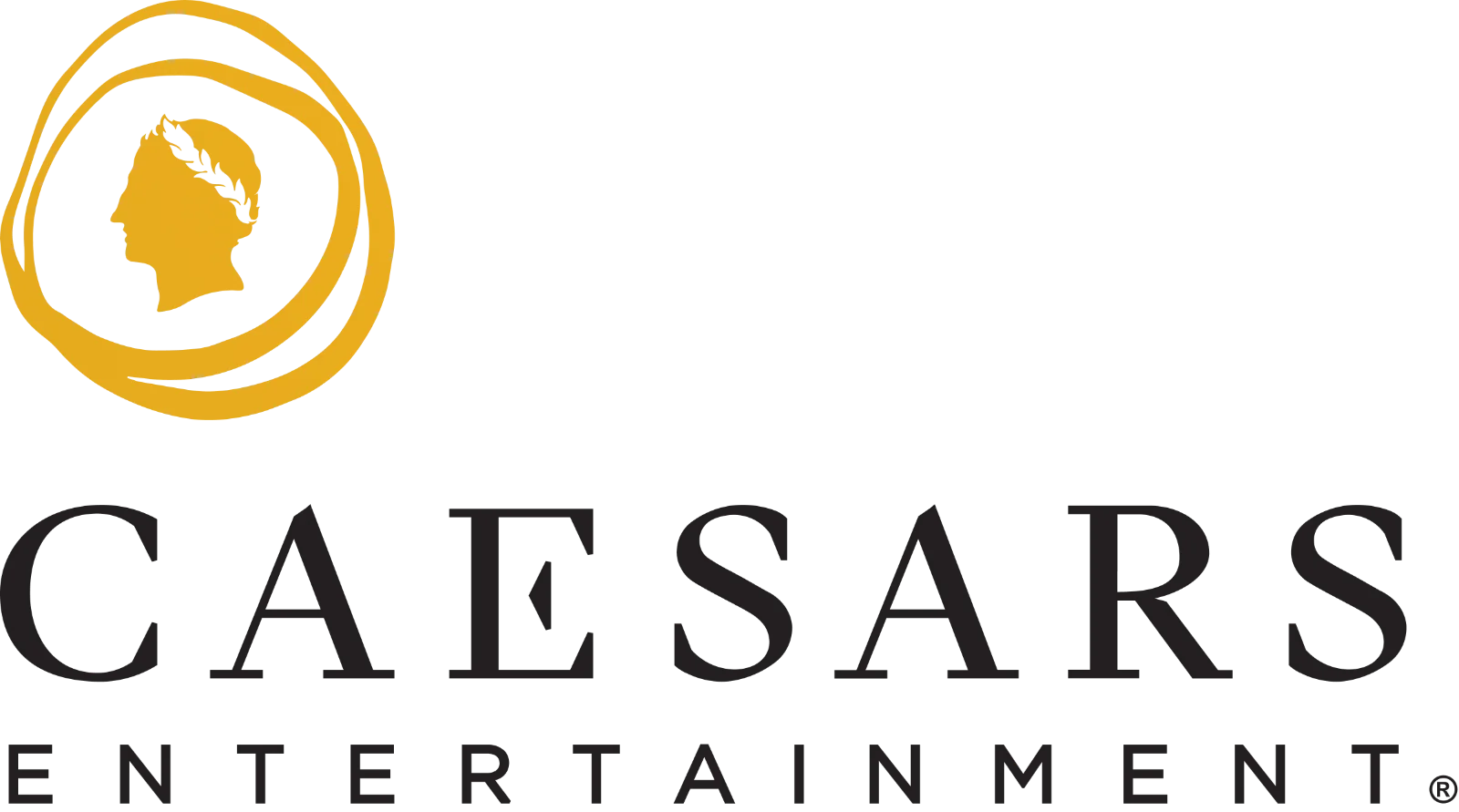 Caesars Entertainment Gold Emblem and Wordmark Free PNG