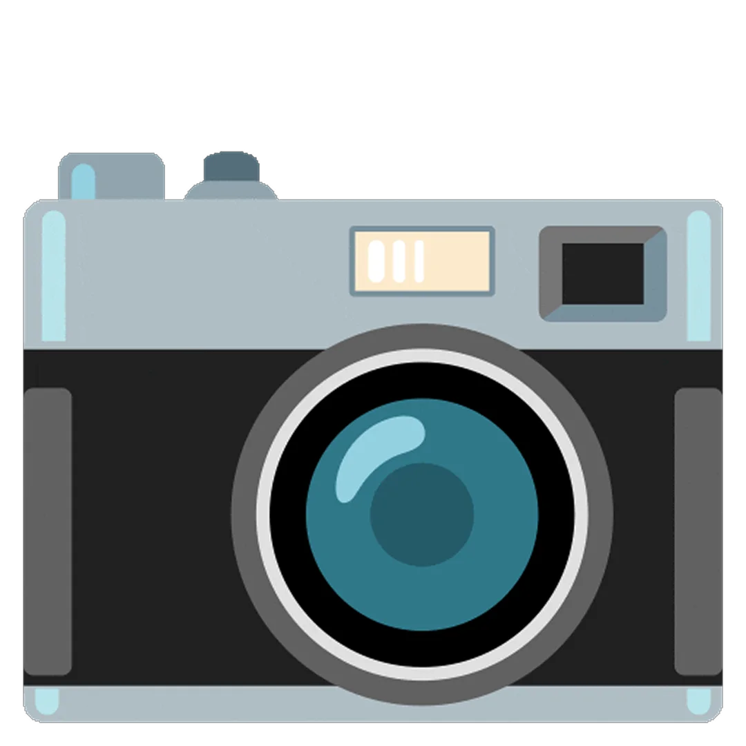 Cartoon Camera with Teal Lens Free PNG