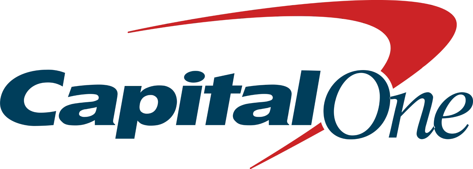 Capital One Logo with Red Swoosh Free PNG