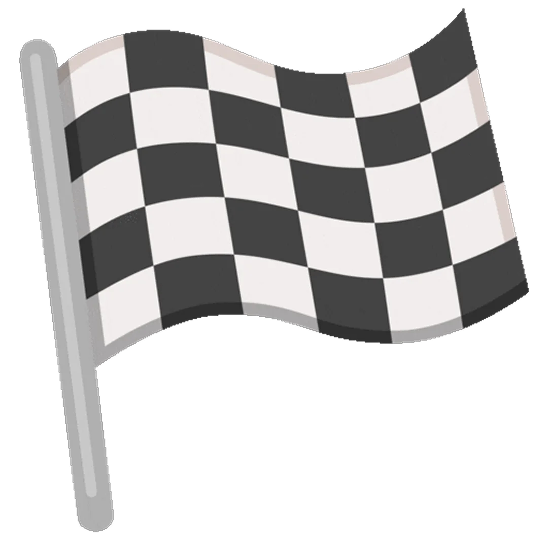 Waving Black-and-White Racing Flag on a Pole – Free PNG