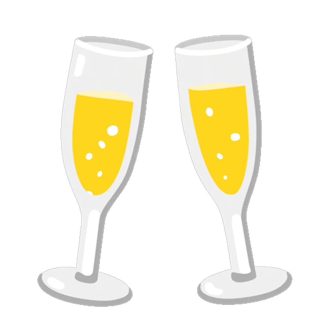 Two Golden Champagne Flutes Free PNG