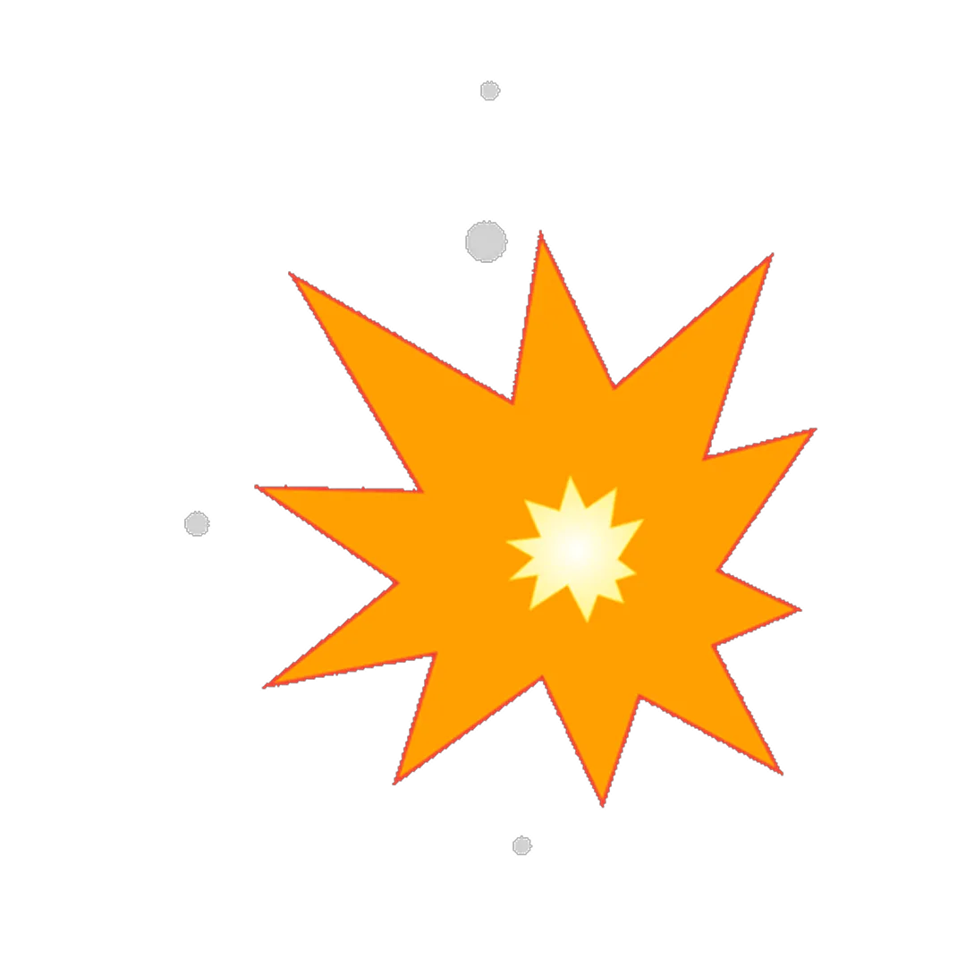 Orange Jagged Impact Burst with Glowing Center Free PNG
