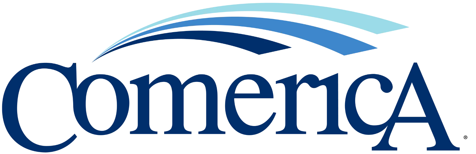 Comerica Logo with Blue Arcs Free PNG