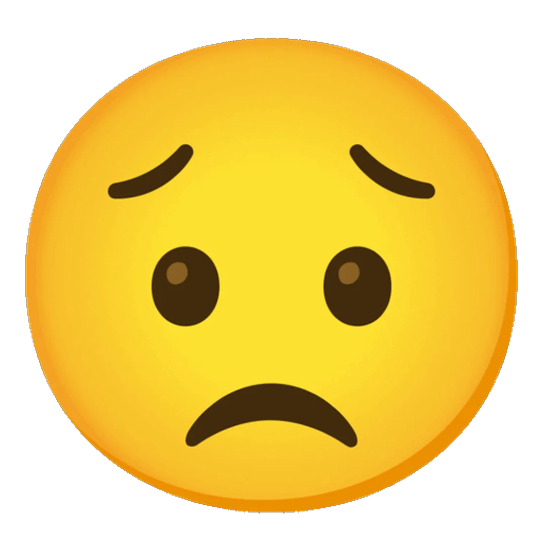 Worried Yellow Emoji Face Free PNG