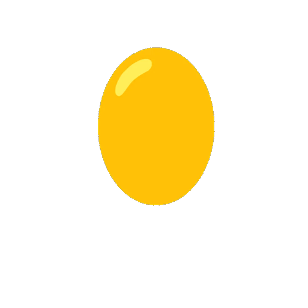 Glossy Yellow Oval Ball Free PNG
