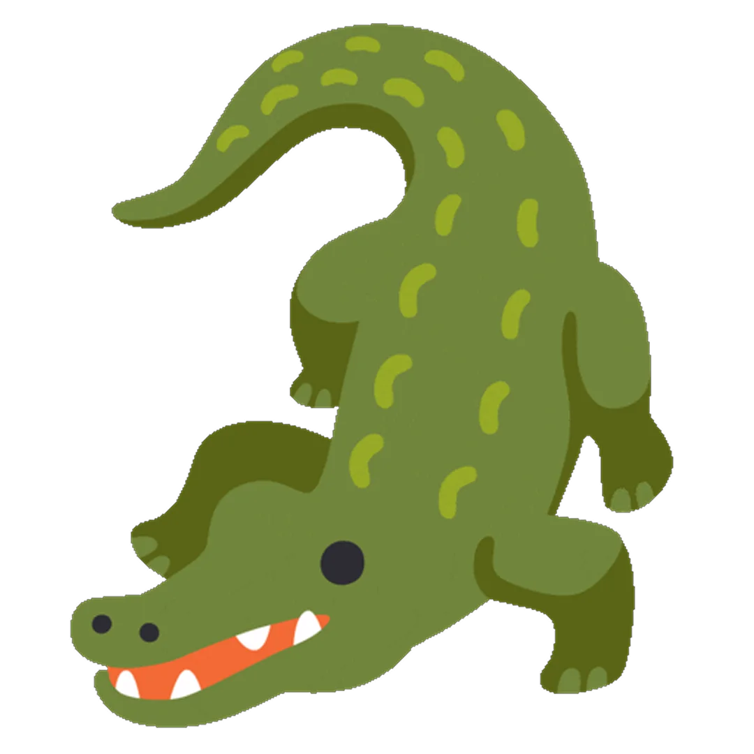 Cute Green Crocodile with Curled Tail and Spots Free PNG
