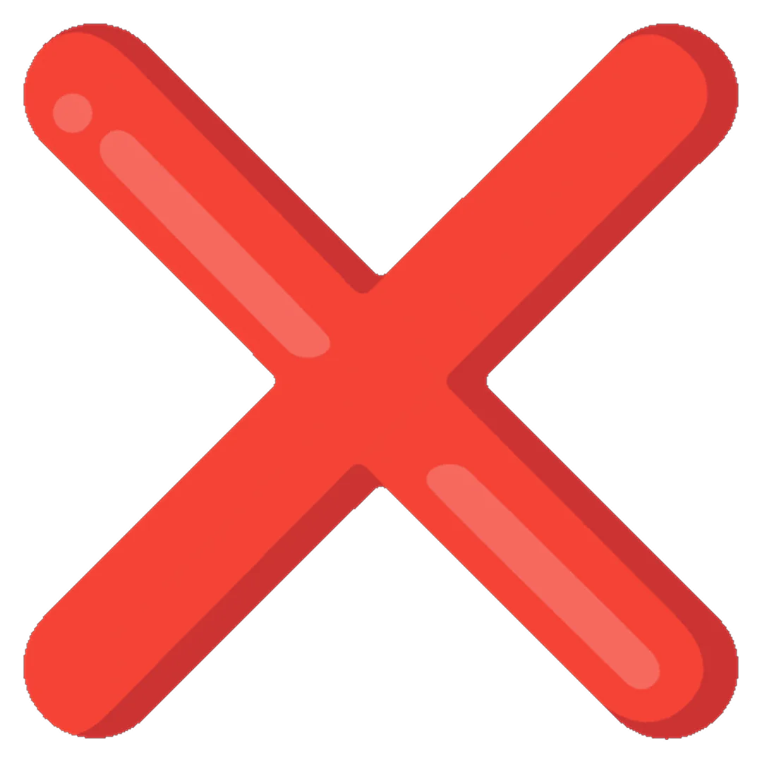 Glossy Red X Cancel Symbol Free PNG