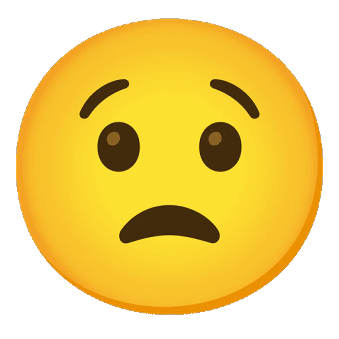 Worried Yellow Emoji Face Free PNG
