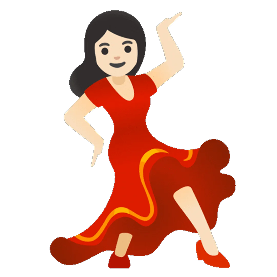 Smiling Flamenco Dancer in Red Dress Free PNG