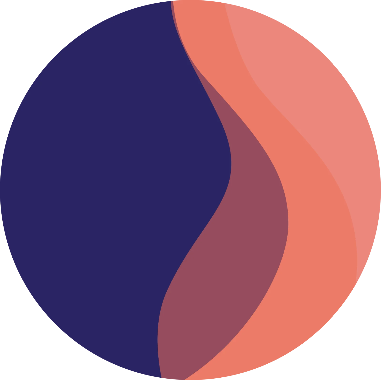 Abstract Coral and Navy Circular Emblem Free PNG