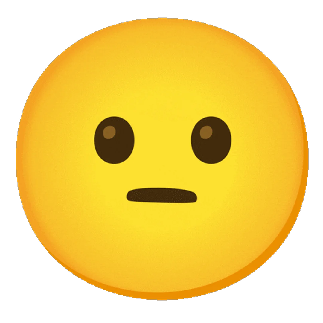 Yellow Neutral Emoji Face with Straight Mouth | Free PNG