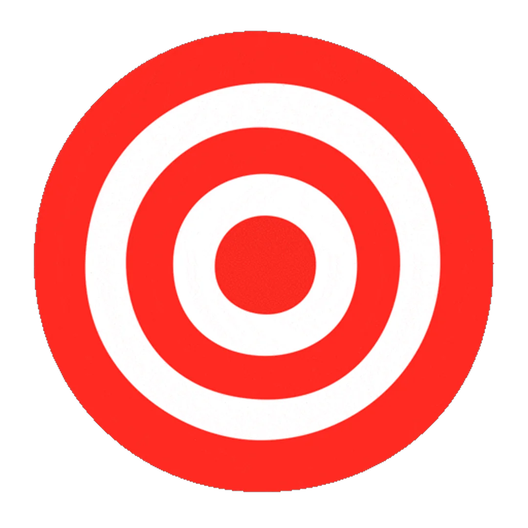 Red and White Bullseye Target Free PNG