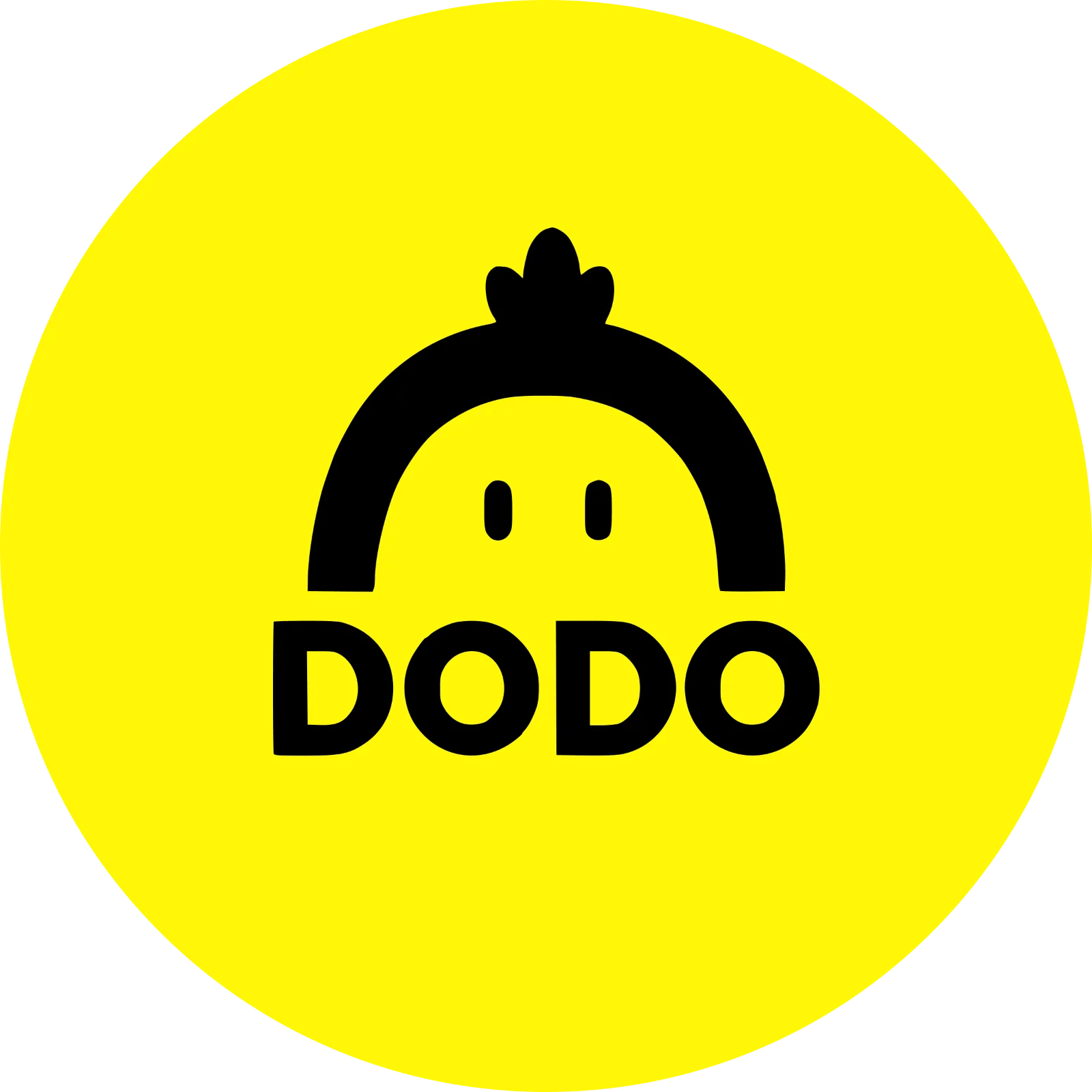 DODO Logo and Mascot in a Yellow Circle Free PNG