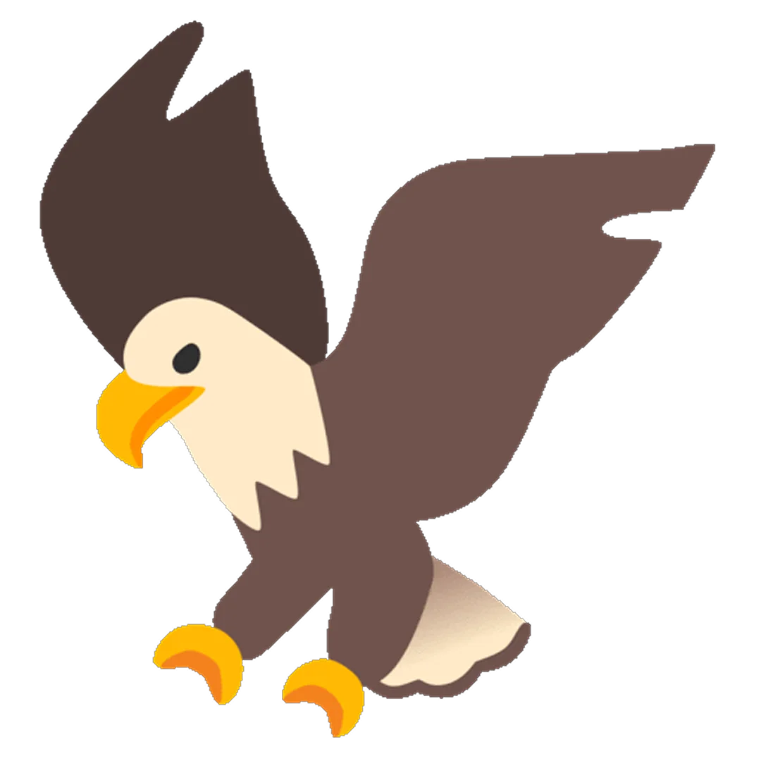 Cartoon Eagle Flying with Raised Wings Free PNG