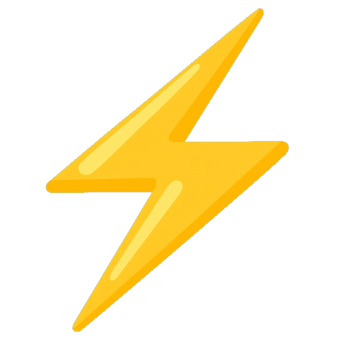 Glossy Yellow Lightning Bolt Free PNG