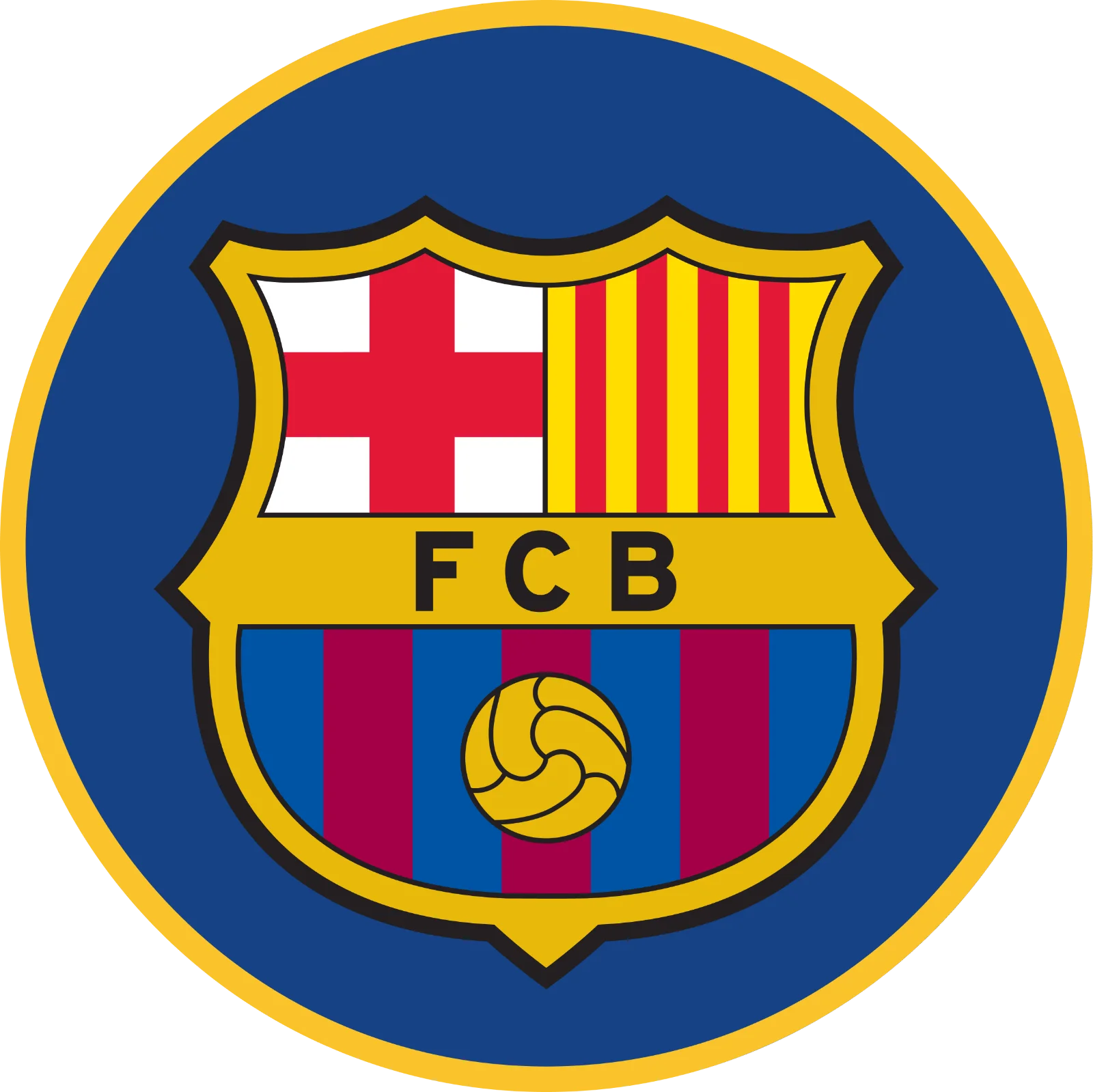 FC Barcelona Crest and Blue Round Emblem Free PNG