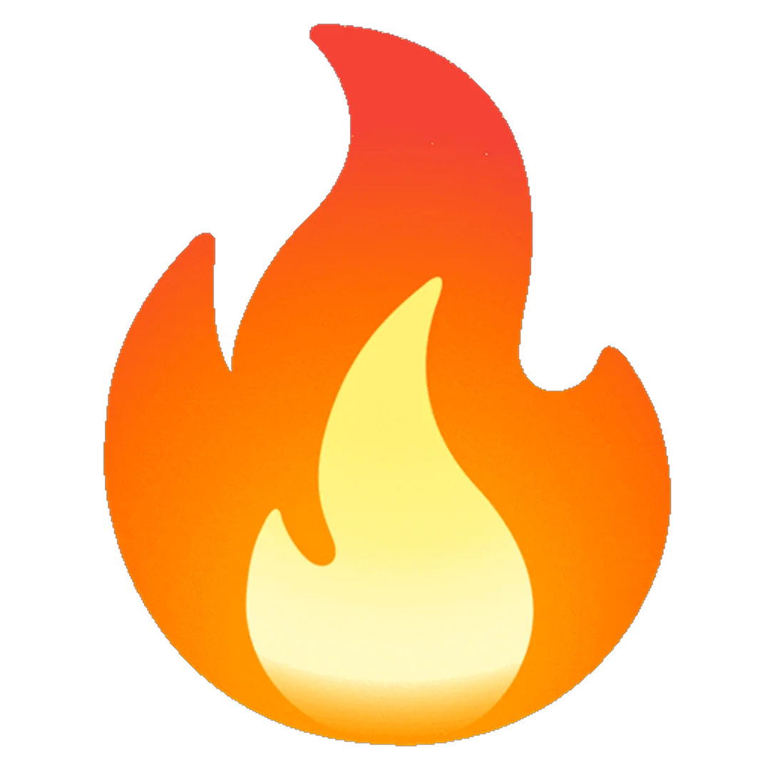 Red and Orange Flame with Yellow Center Free PNG
