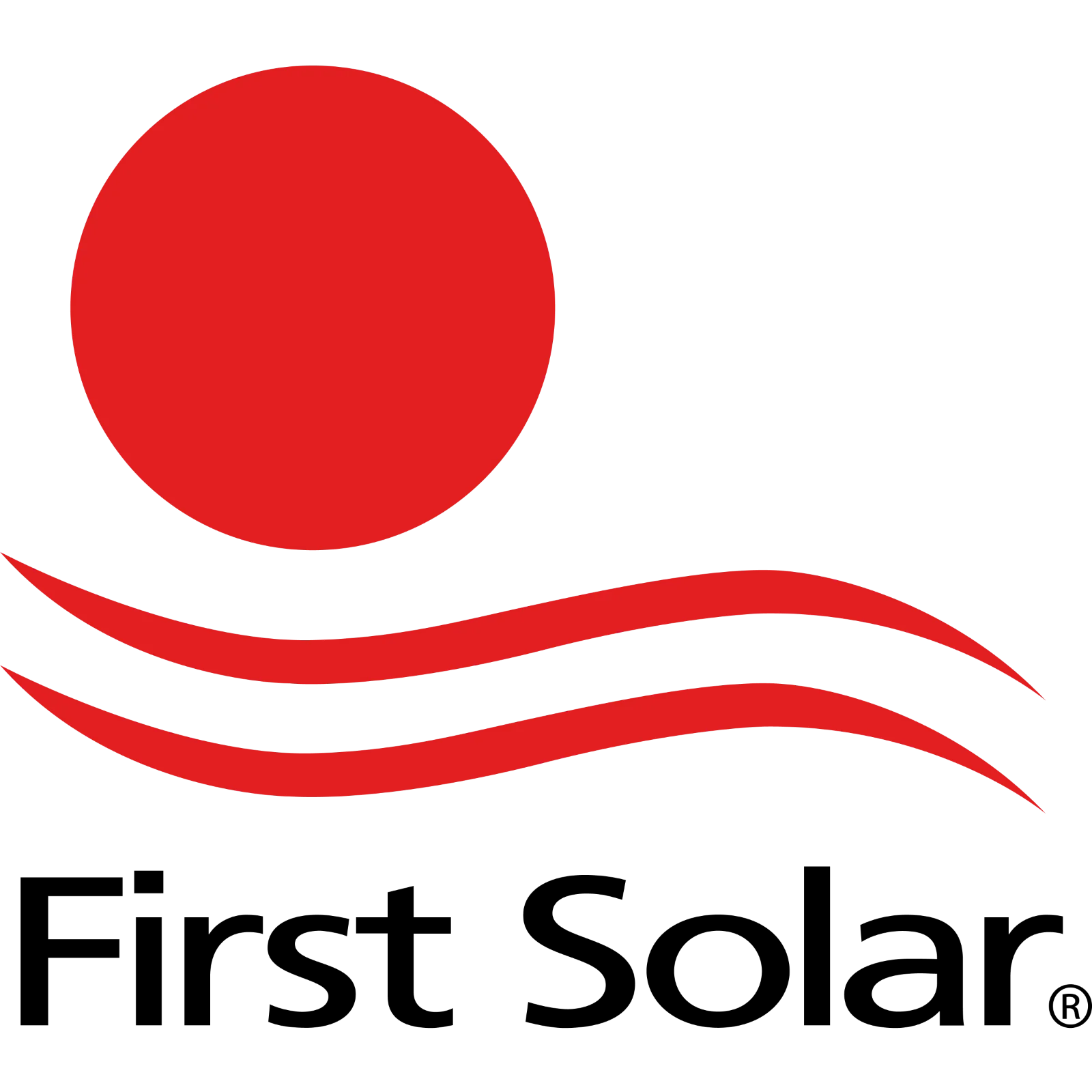 First Solar Red Sun and Wave Logo Mark Free PNG