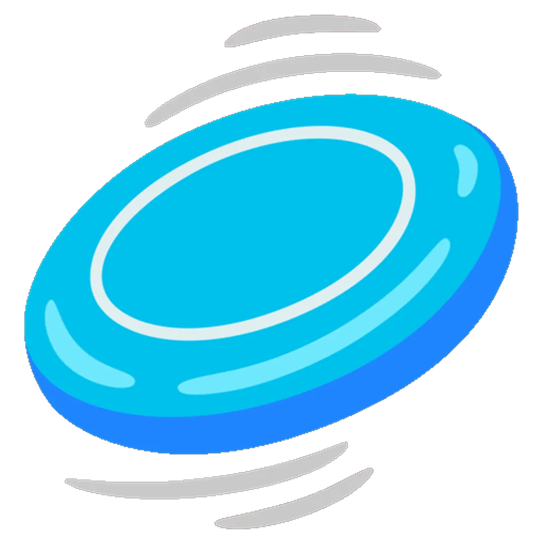 Glossy Cyan Flying Disc with Motion Streaks Free PNG