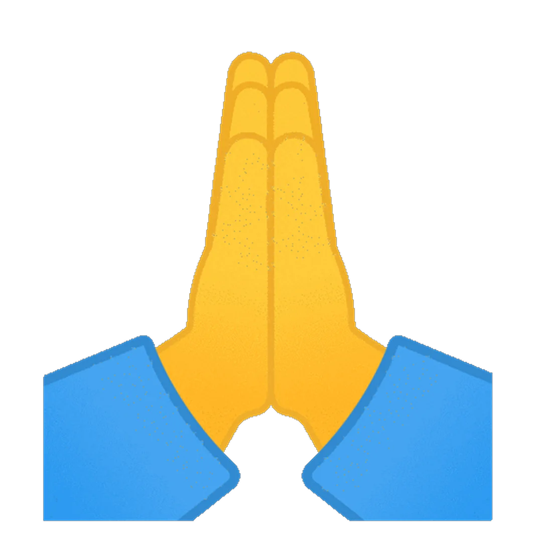 Praying Hands Emoji Illustration Free PNG