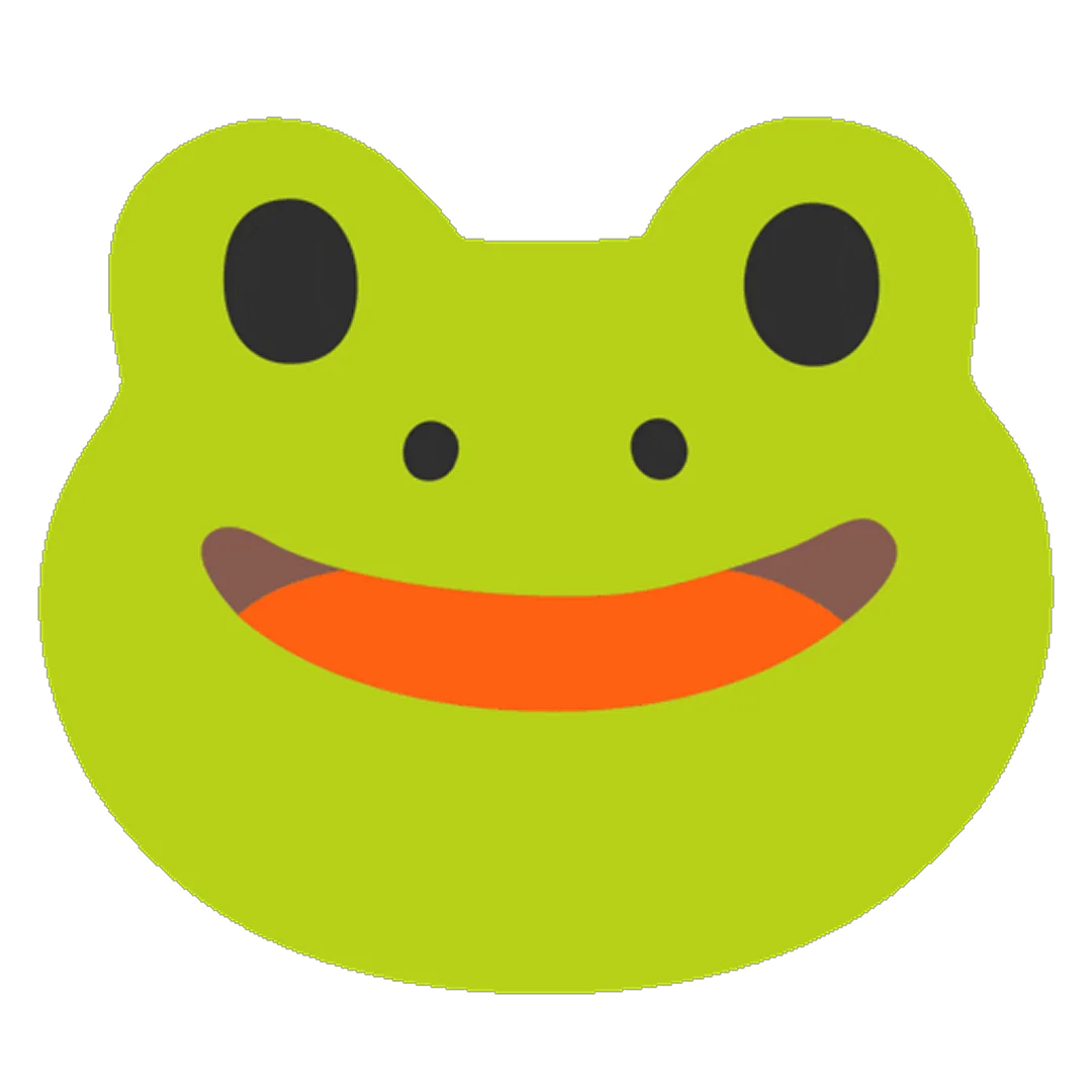 Smiling Lime Green Frog Face Free PNG