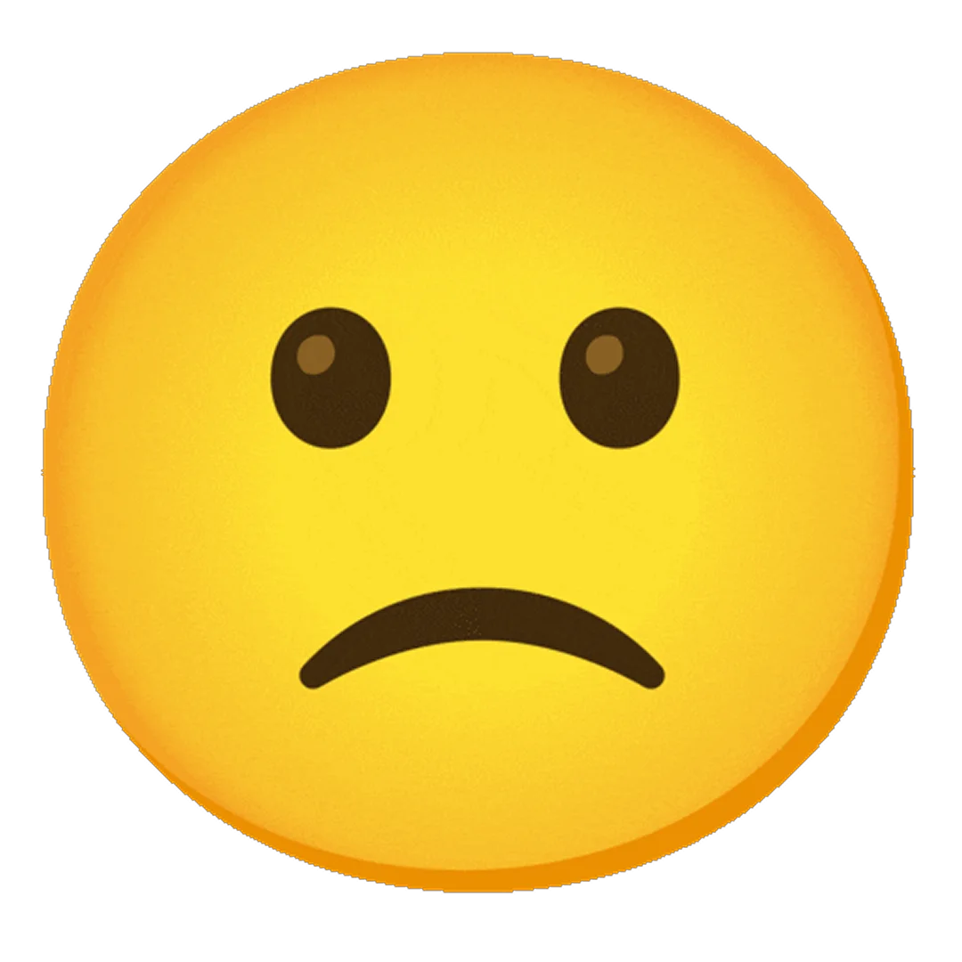 Sad Yellow Frown Emoji Face Free PNG