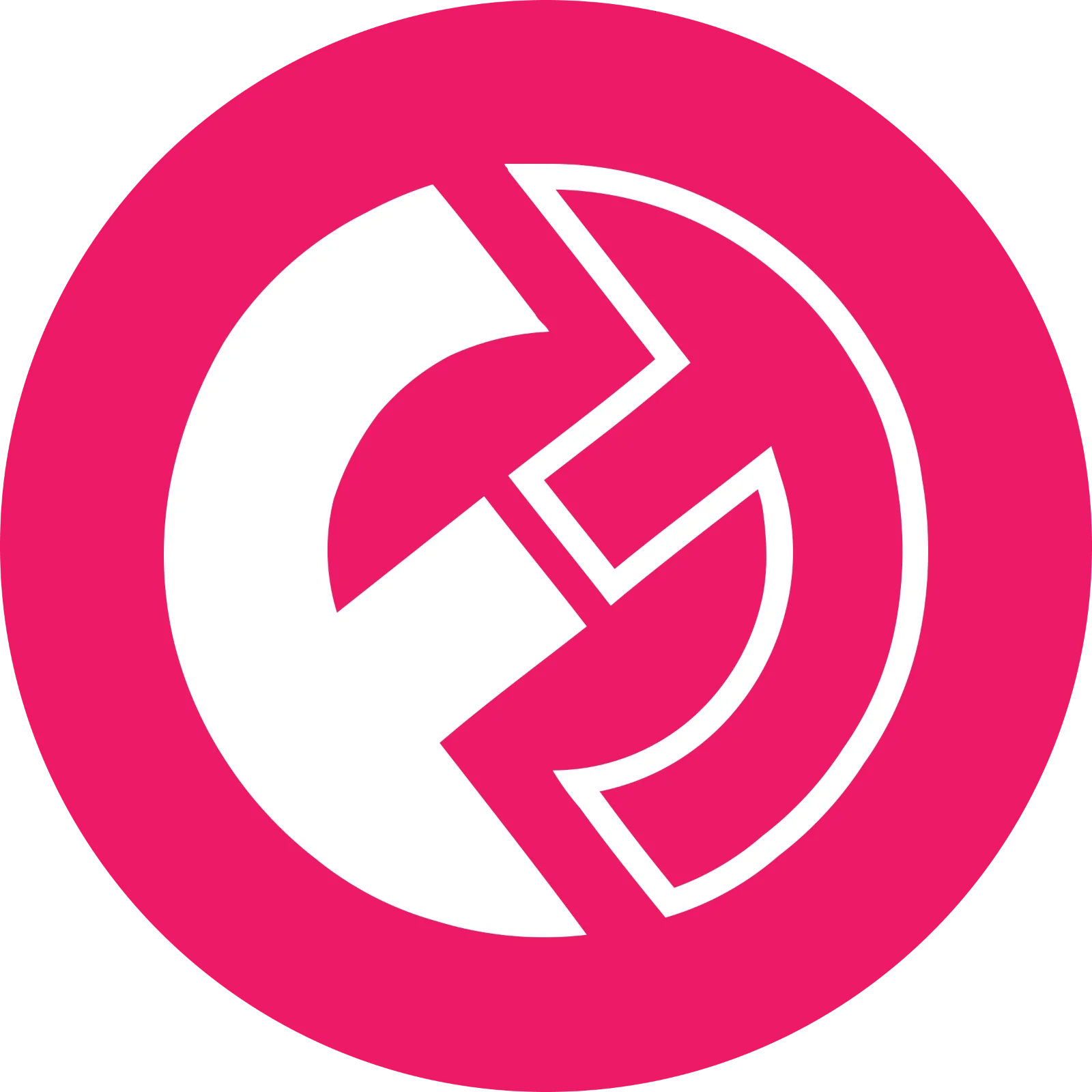 FUNToken Pink and White Crypto Logo Free PNG