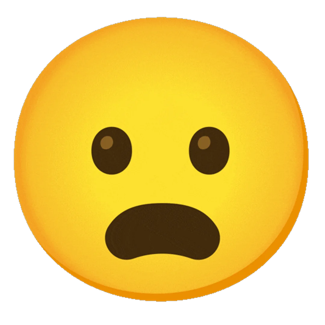 Wide-Eyed Shock Emoji Face Free PNG