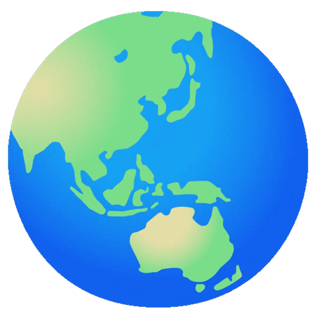 Free PNG Globe Showing Asia, the Pacific, and Australia