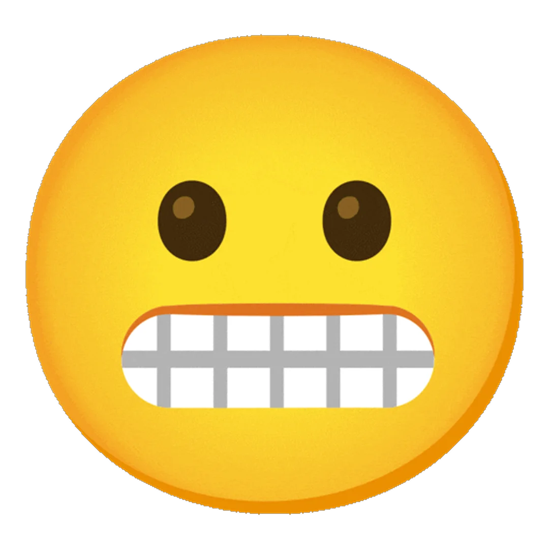 Grimacing Emoji with Clenched Teeth Free PNG