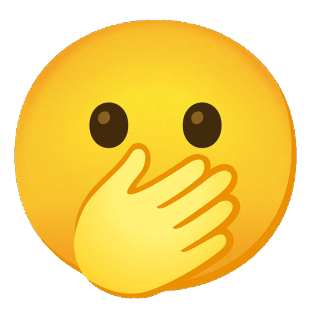 Yellow Face with Hand Over Mouth Emoji Free PNG