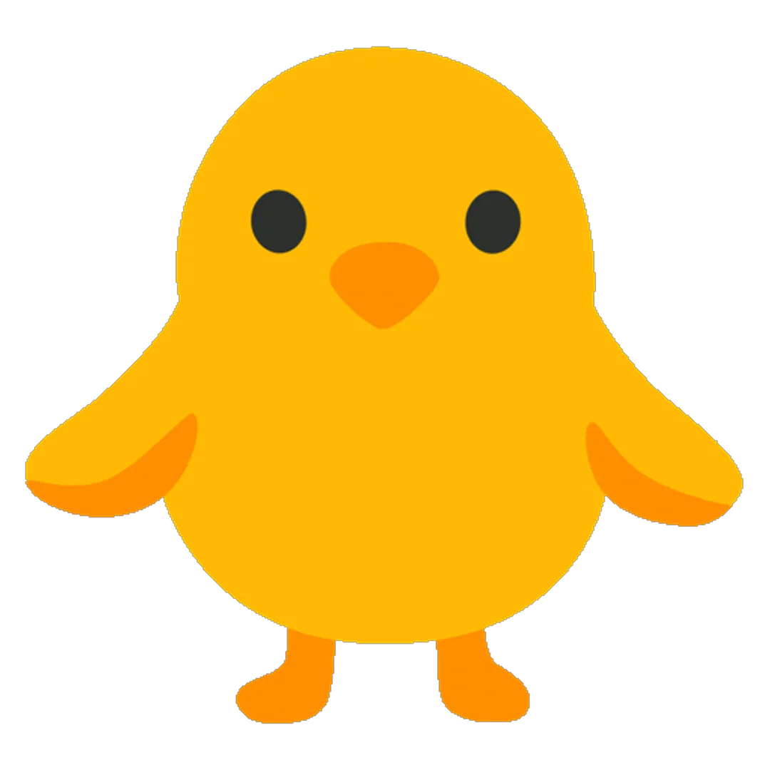 Cute Yellow Chick Cartoon Free PNG