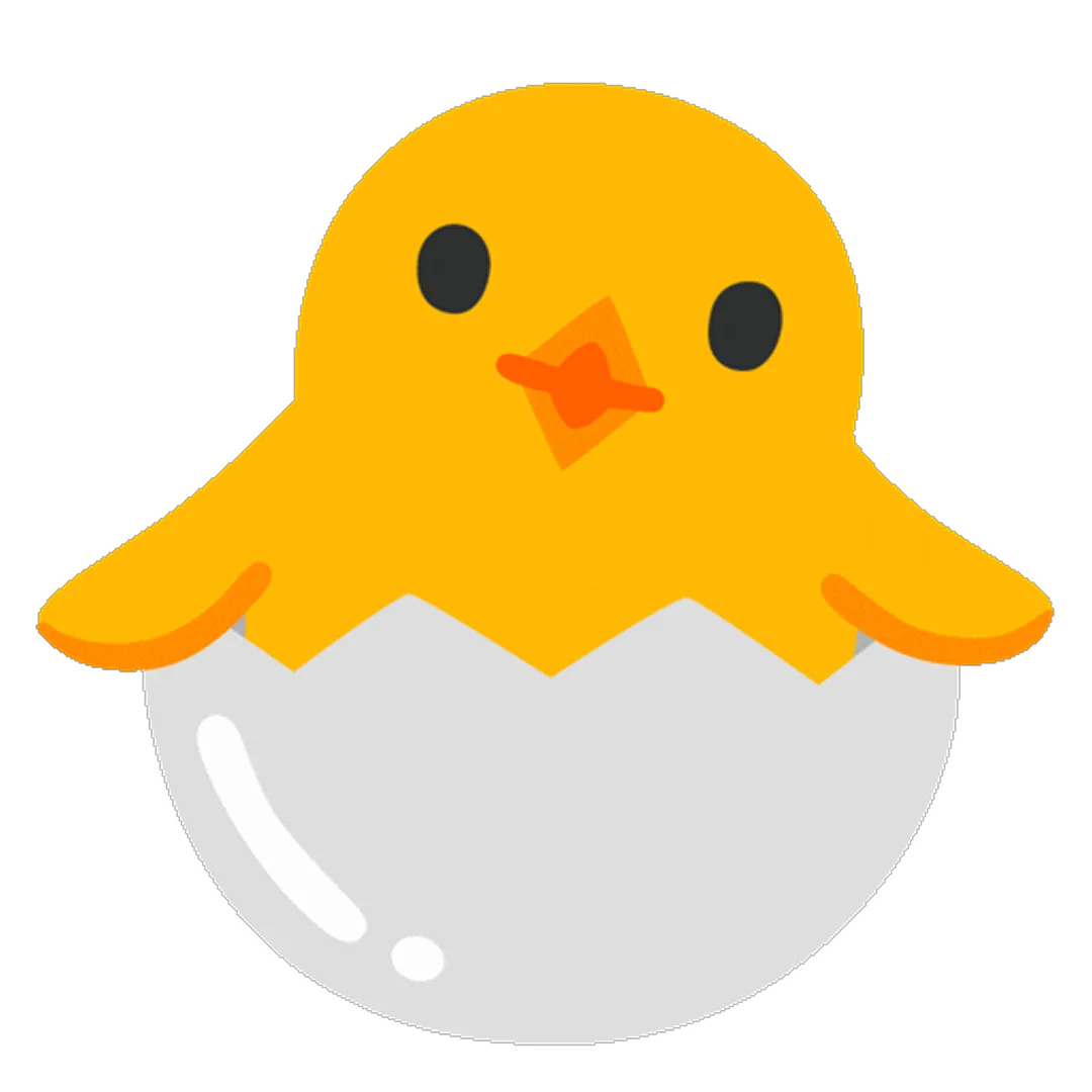 Free PNG of a Cute Chick Hatching from an Egg
