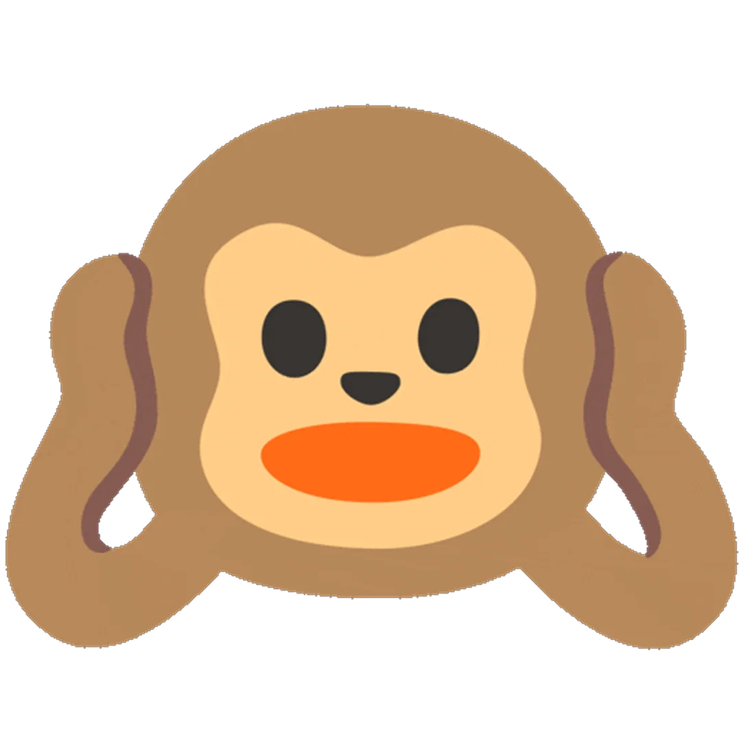 Hear No Evil Monkey Illustration Free PNG