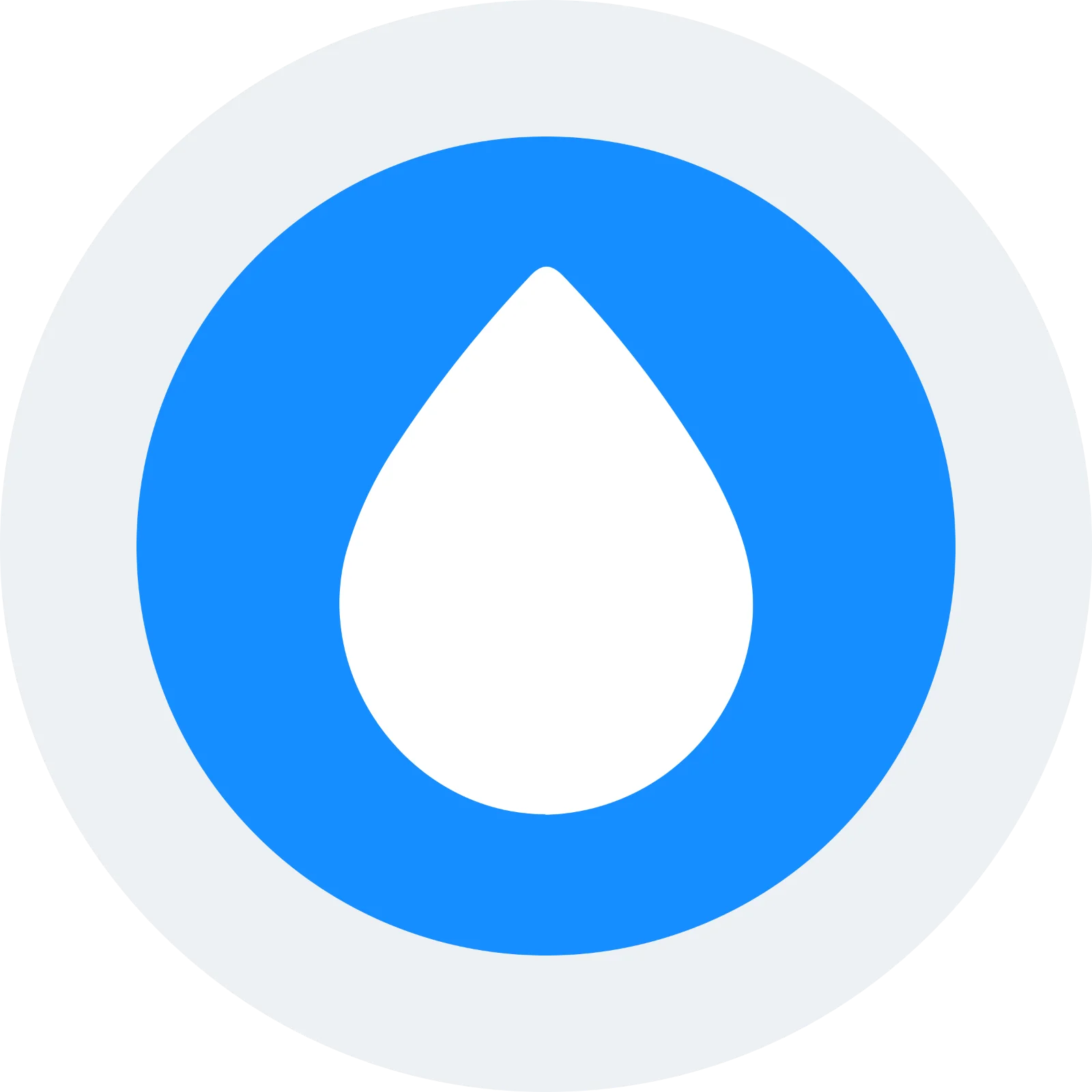 Blue Water Drop in a Circular Badge Free PNG