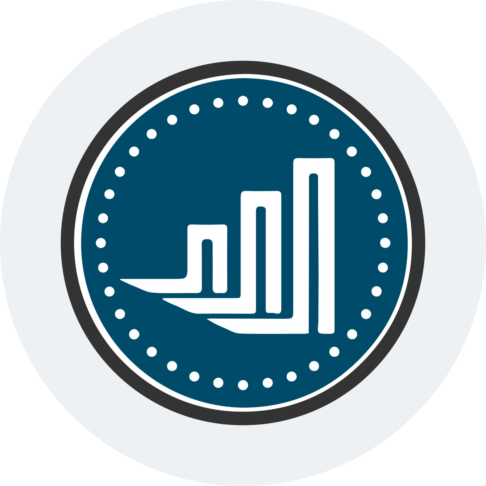 Teal Bar Chart Badge Icon Free PNG