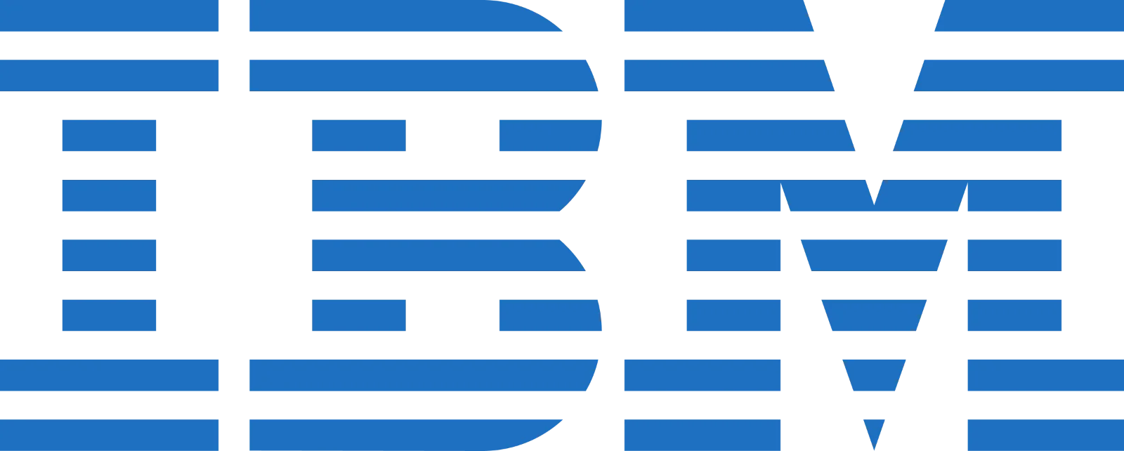 Blue Striped IBM Logo on Black Background | Free PNG