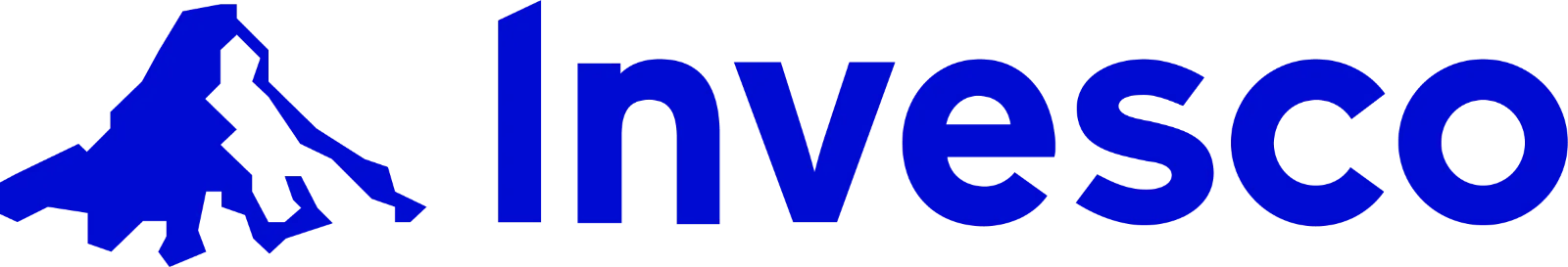 Invesco Logo with Blue Wordmark and Angular Emblem | Free PNG
